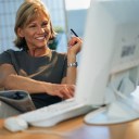 WomanOrderingOnline with CreditCard