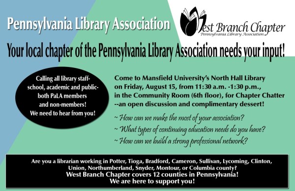 West Branch Chapter invites you to a "Chapter Chatter" event!