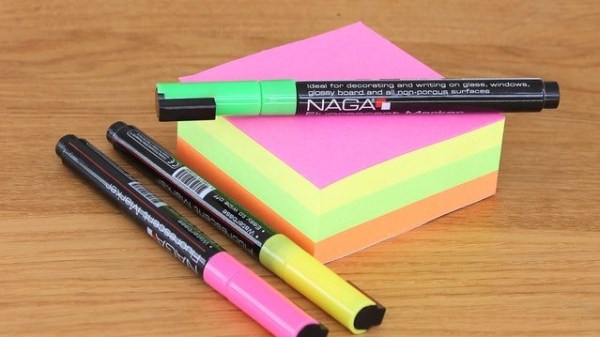 sticky notes and markers